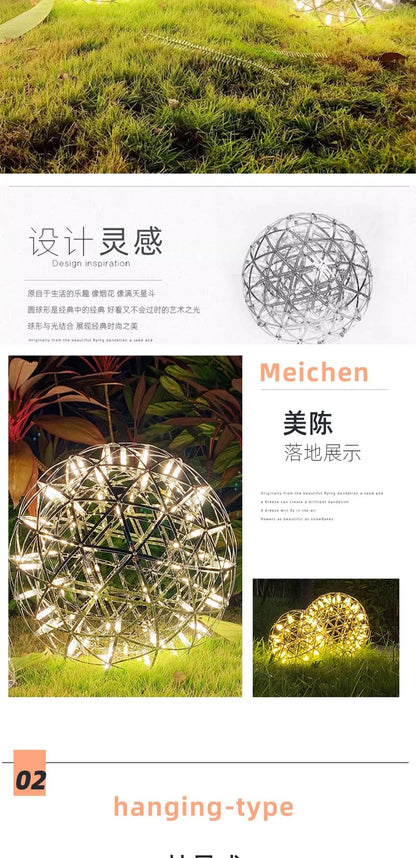 Modern Brief Loft Spark Ball LED Chandelier Fixture Firework Ball Stainless Steel Pendant Lamp for Home Decor Lighting 110-240V