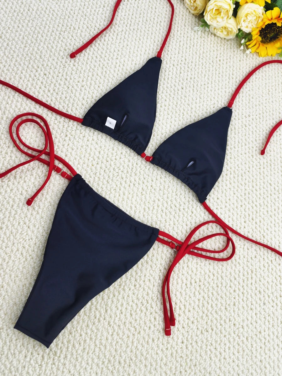 2026 Trikini Thong Bikini String Bandage Swimsuit Women Brazilian Swimwear Female Sexy Bathers Bathing Swimming Swim Suit
