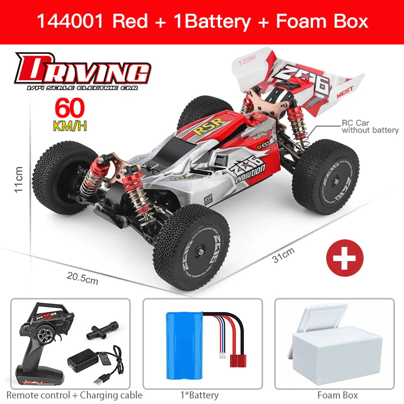 WLtoys 144016 Fast RC Cars 35KM/H OR 75KM/H 1/14 off Road 4WD Drift Toys,2.4G Remote Control Monster Truck for Adults and Kids