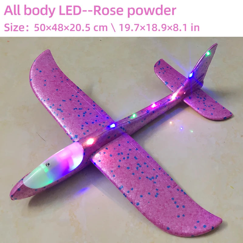 50/33CM Big Flash Foam Plane Glider Hand Throw Light Inertial AirPlane EPP Outdoor Launch Fun of Kids Toys for Children Boy Gift