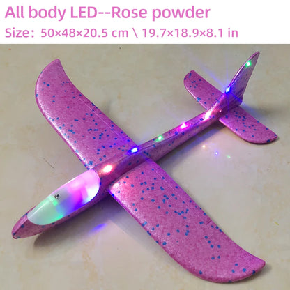 50/33CM Big Flash Foam Plane Glider Hand Throw Light Inertial AirPlane EPP Outdoor Launch Fun of Kids Toys for Children Boy Gift