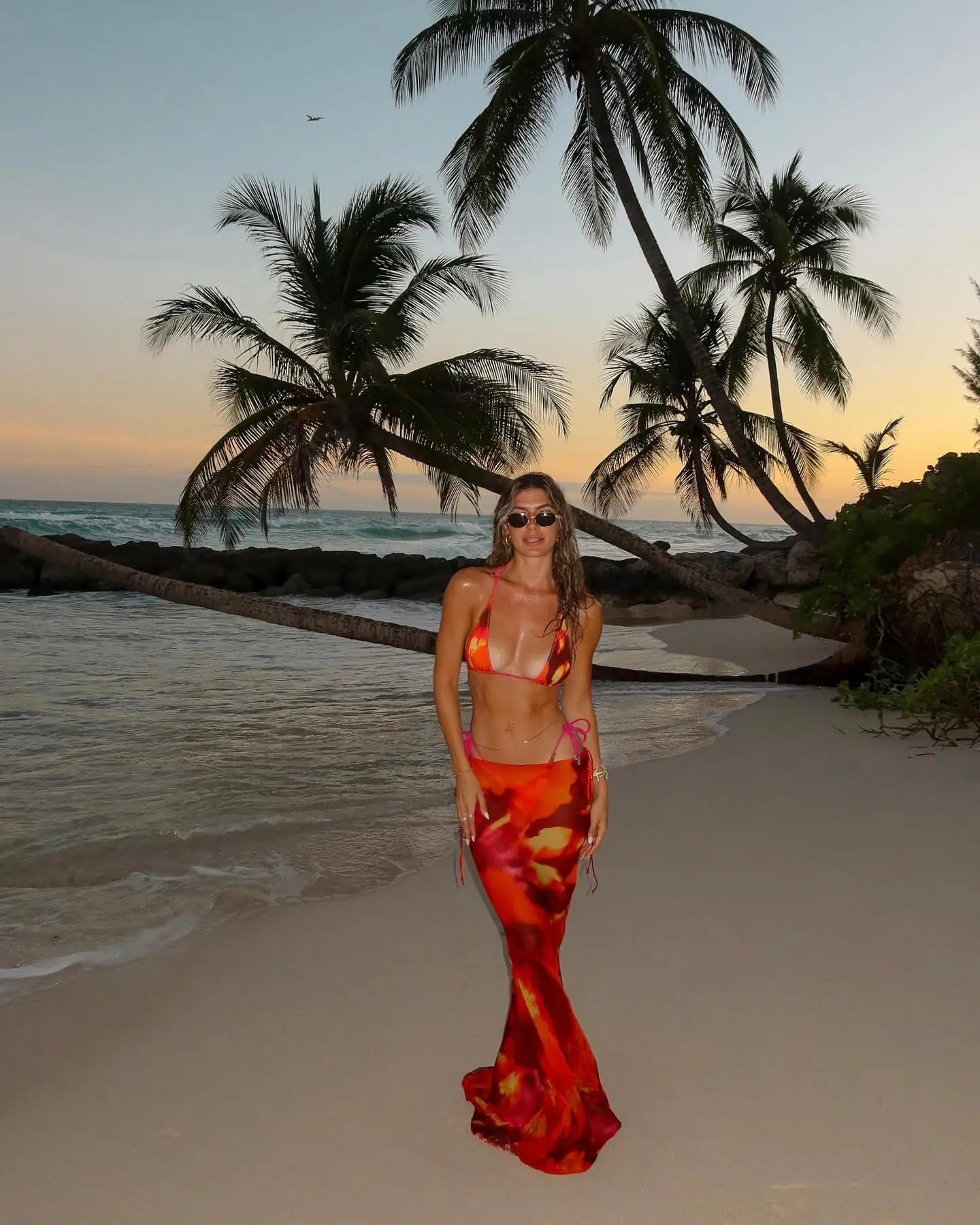 New Bikini Beach Skirt Tunics for Beach Long Leaves Print Bikini Cover up Robe de Plage Sarong Beach Swimsuit cover-ups