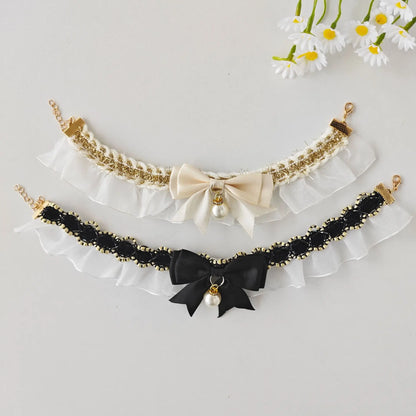Cat Collar Dog Drool Towel Decoration Pet Bib Necklace Lace Bow Tie Scarf Neck Loop Puppy Accessories Pet Supplies