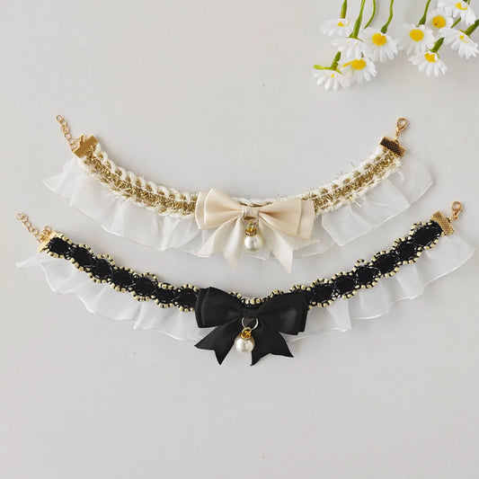 Cat Collar Dog Drool Towel Decoration Pet Bib Necklace Lace Bow Tie Scarf Neck Loop Puppy Accessories Pet Supplies