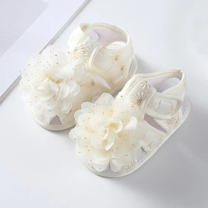 New Children Summer Clogs 0-18M Flower Newborn Infant Baby Girl Princess Bowknot Sandals Toddler Soft Crib Walkers Casual Shoes