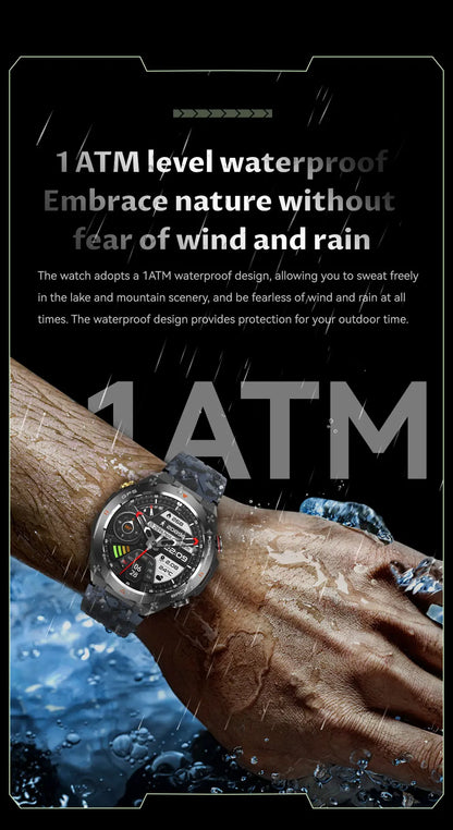 2025 GPS New Men Dual-band Positioning Smart Watch Men AMOLED Compass Waterproof 650mAh Battery Military Sport Watches New