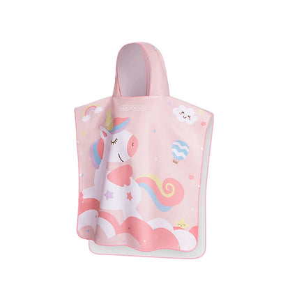 COPOZZ Children Changing Poncho Teen Soft Beach Cloak Hooded Cloak Bath Towel Quick Dry Microfiber Swimming Bathrobe