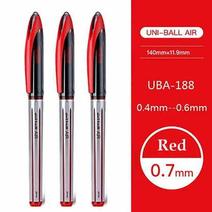 Uni Ball Air Micro Gel Rollerball Pen UBA-188 0.5/0.7MM Japanese Stationery Black Technology Straight Liquid Free Control Ink