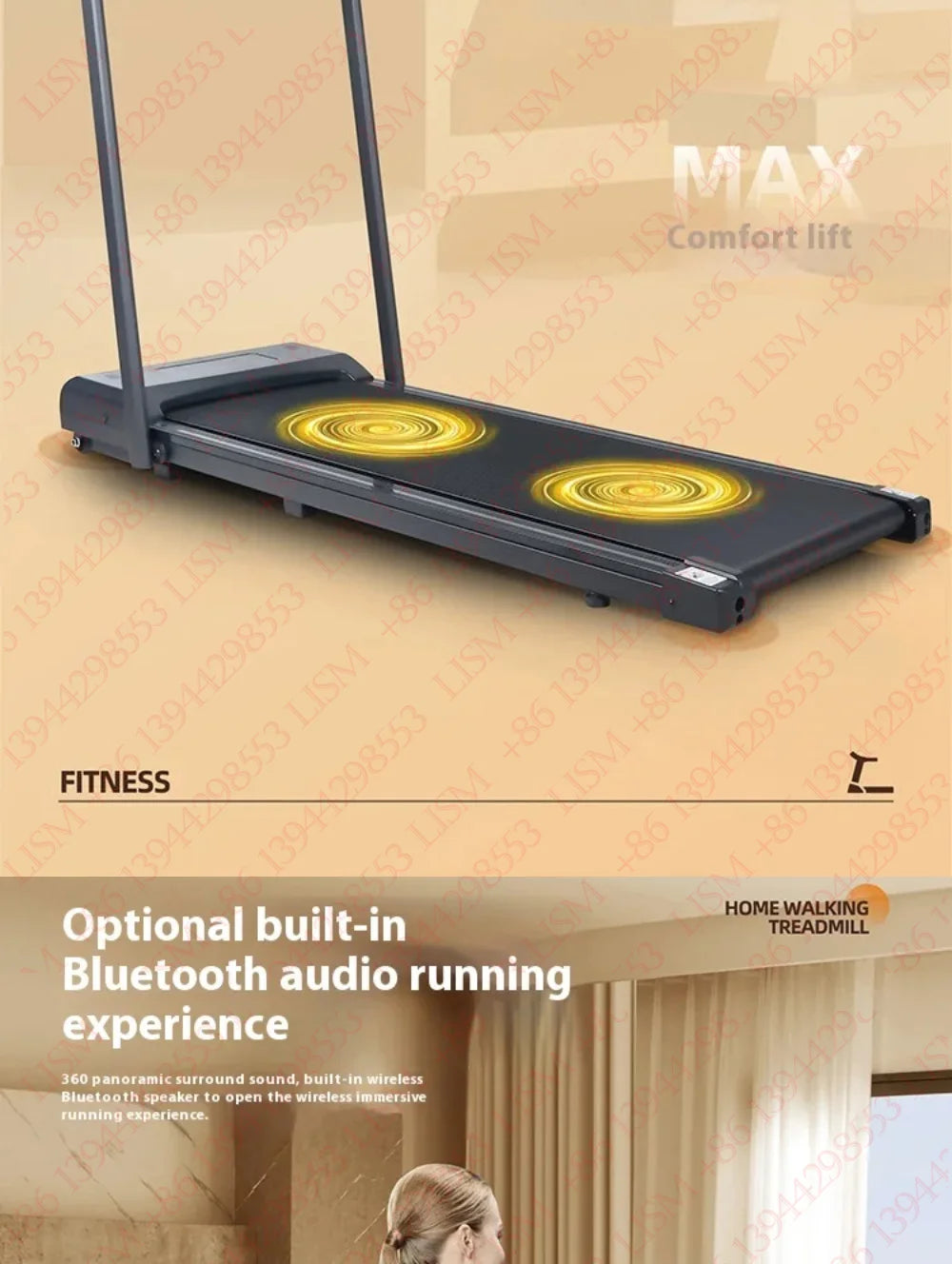 Household Flat Treadmill Indoor Mini Folding Silent Electric Shock-absorbed Flat Treadmill Simple Walking Pad Fitness Equipment