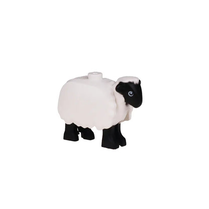 City Animal Zoo Farm Series Building Blocks Street View Panda Brown Bear Cat Pig Long Wool Sheep Cow Cattle Pet Bricks Toys Kids