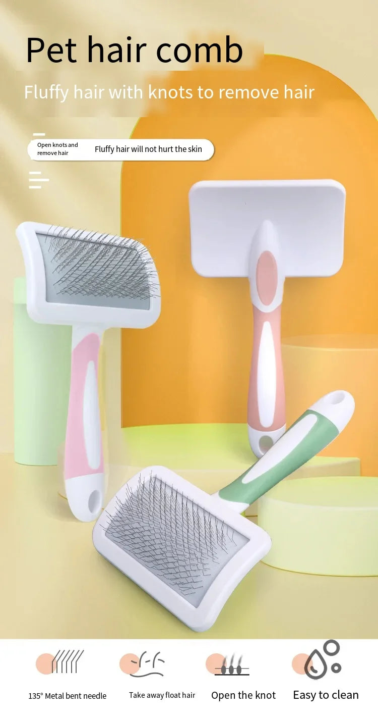 Pet Hair Shedding Comb Dog Cat Brush Grooming Long Hair Indoor Cats Brush Hair Remover Cleaning Beauty Slicker Pet Supplies