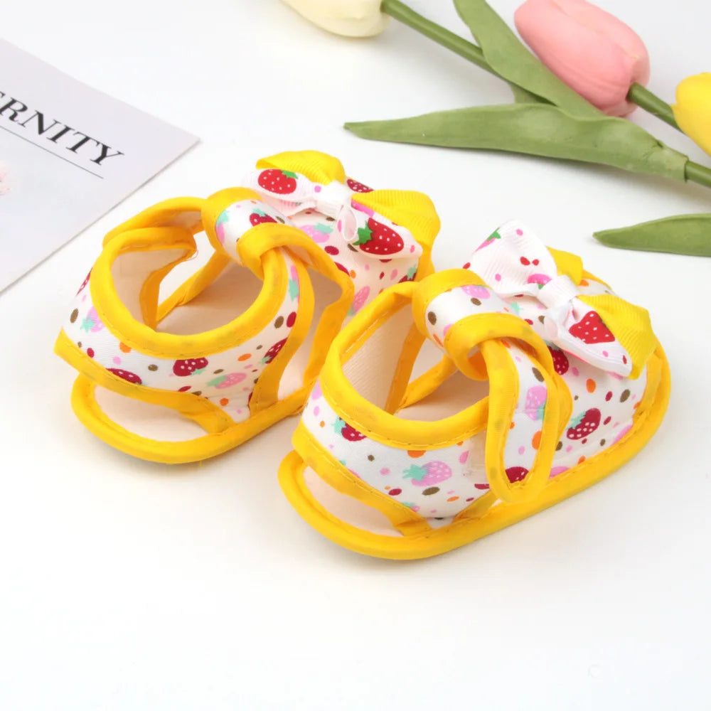 New Children Summer Clogs 0-18M Flower Newborn Infant Baby Girl Princess Bowknot Sandals Toddler Soft Crib Walkers Casual Shoes