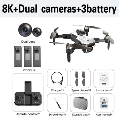 Lenovo S2S Mini Drone 8K HD Professional 4K Dual Camera Obstacle Avoidance Brushless Motor Foldable Rc Quadcopter Toys Gift