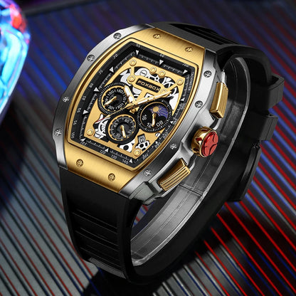 Relogio Masculino FOXBOX Men Watch LIGE Top Brand Luxury Military Square Watch Men Military Waterproof Quartz Watches For Men