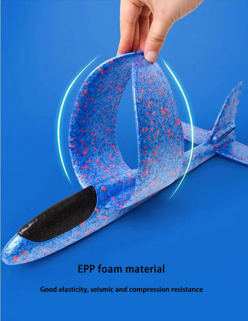 48cm Large EPP Foam Hand Throwing Aircraft Toys Gyratory Stunt Pressure Resistant Model Aircraft Outdoor For Boys Children Gift