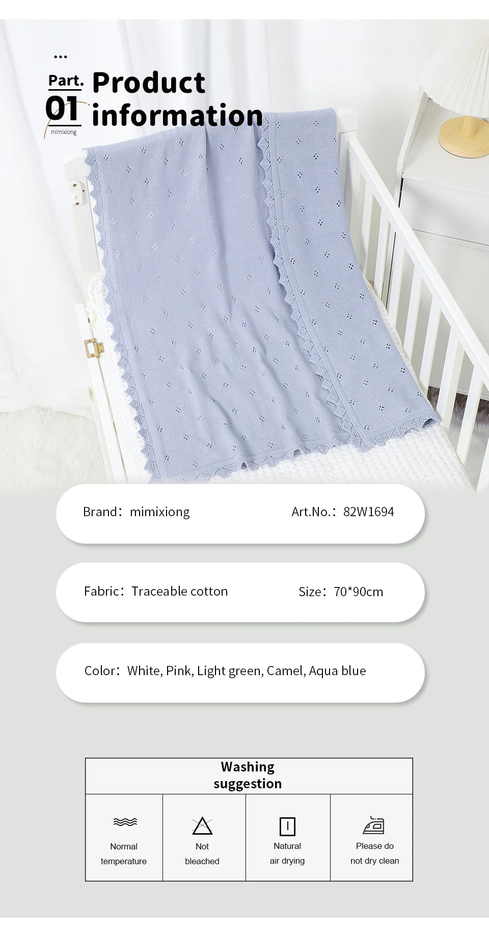 Baby Knitted Blankets Cotton 90*70cm Newborn Boy Girl Swaddle Wrap Best Comfort All Seasons Infant Unisex Stroller Bedding Cover