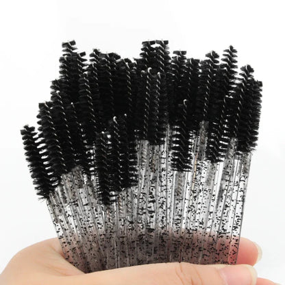 HOT 5/25/50pcs Mascara Wands Applicator Cosmetics Eyelash Brush Comb Crystal Eyelash Brushes Makeup Beauty Wholesale Eye Brush