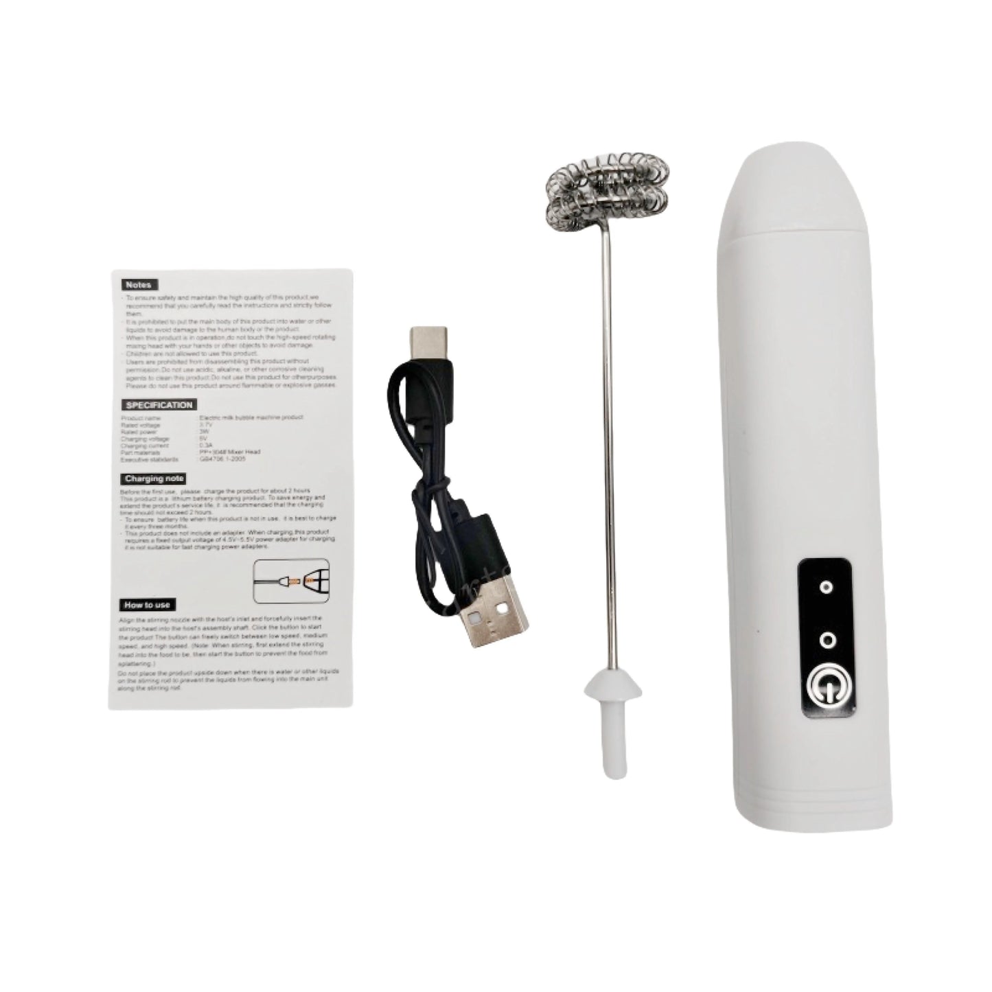 MINI Milk Frother USB Rechargeable 3 Speeds Foam Maker Coffee Whisk Mixer Electric Handle Blender Egg Beater Hot Cooking Tools