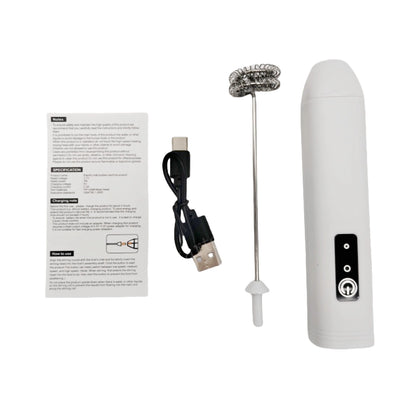 MINI Milk Frother USB Rechargeable 3 Speeds Foam Maker Coffee Whisk Mixer Electric Handle Blender Egg Beater Hot Cooking Tools
