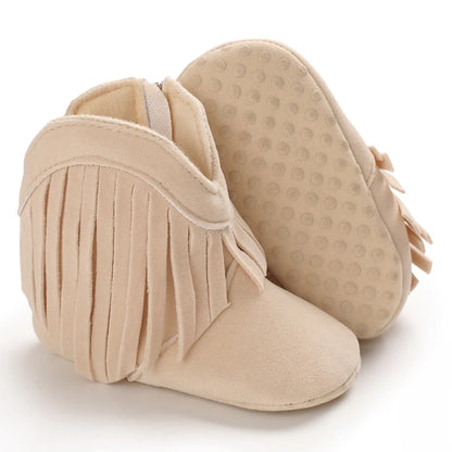 Fashionable Tassel Baby Boots Autumn Winter Casual Comfortable Shoes for Boys And Girls 0-18 Months Walking Shoes