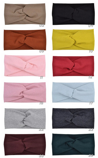 Baby Headband Yoga Sport Girls Kids Children Adult Women Bandage Solid Twisted Knotted Soft Hair Accessories Turban