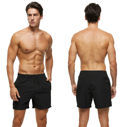 Datifer Brand 2026 Summer Mens Shorts Solid Polyester Gym Traje De Baño Hombre Breathable Mesh Liner Side Pockets Sport Swimwear