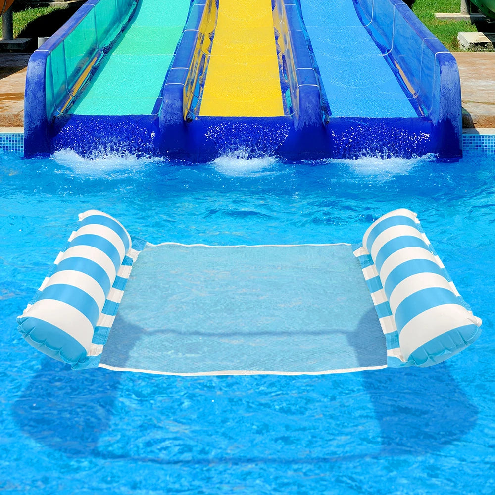 1pc Inflatable  Multi-Purpose Striped Floating Bed , Portable Water Lounge Raft for Swimming Pool Beach, Summer Relaxation