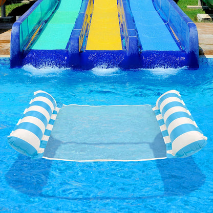 1pc Inflatable  Multi-Purpose Striped Floating Bed , Portable Water Lounge Raft for Swimming Pool Beach, Summer Relaxation