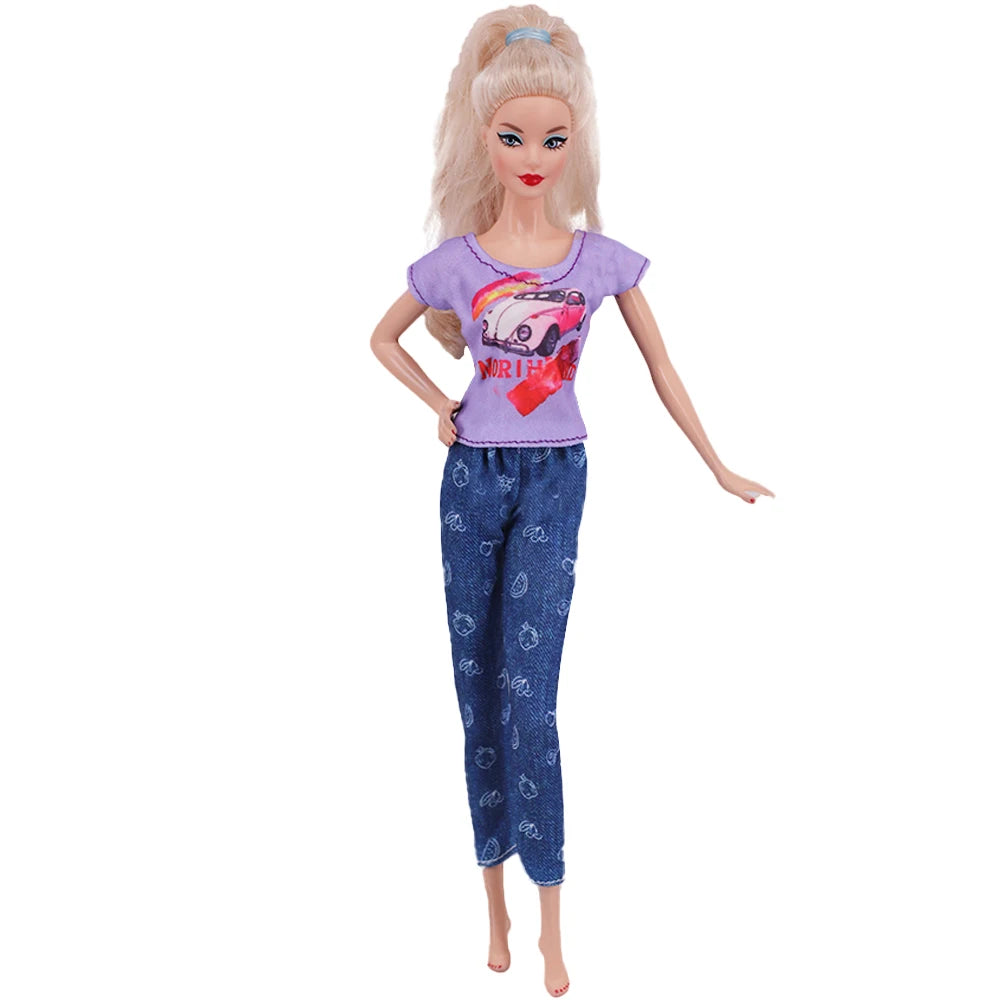 Fashion BJD Doll Clothes Top+pants(+Hats+shoes)Set Fit 30cm Doll&1/6 BJD Doll Clothing Accessories,Toys For Girls Gifts Festival