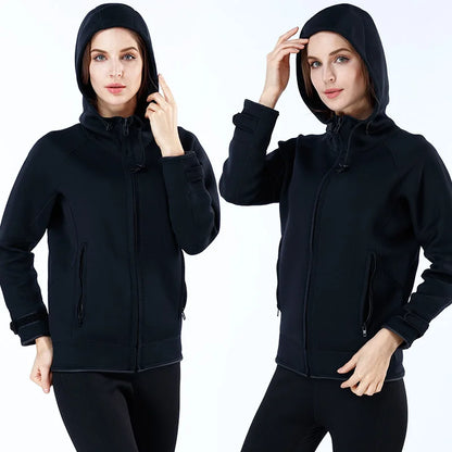 Unisex 2MM Neoprene Long Sleeves Jacket Hooded Cold and Waterproof Warm Top Windbreaker for Men and Women