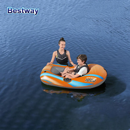 Bestway 61136/61140/61142/61146 1-3 Person Heavy Duty Inflatable Kayak - Long Lasting PVC Rafting Adventure Boat for Thrilling
