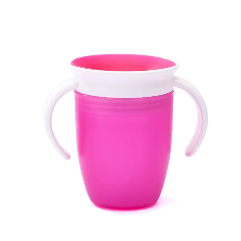 Baby Learning Drinking Cup With Double Handle Flip Lid 360 Degrees Can Be Rotated Leakproof Cup Infants Water Cups Bottle