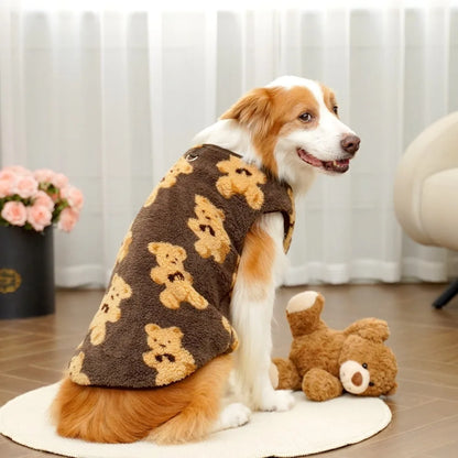 New XS-9XL Winter Puppy Clothes Cute Bear Pattern Dog Sweater Dog Vest Warm Fleece Pet Supplies Vest Pitbull New Year's Gift
