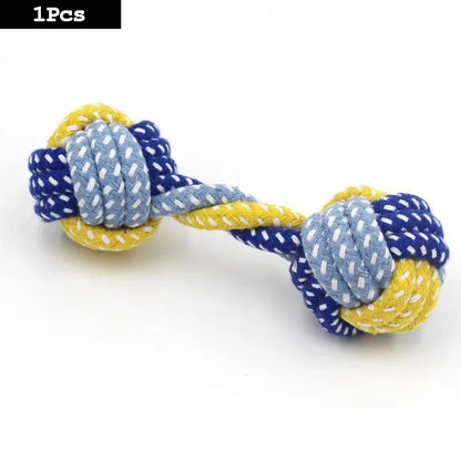 1pc Dog Toy Carrot Knot Rope Ball Cotton Rope Dumbbell Puppy Cleaning Teeth Chew Toy Durable Braided Bite Resistant Pet Supplies