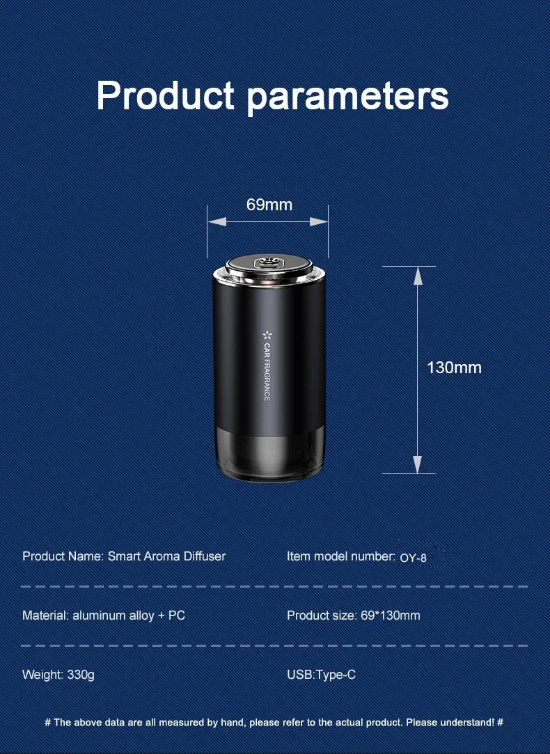Essential Oil Diffuser Car Intelligent Spray Aromatherapy Aluminum Alloy Onboard Starting Fragrance Diffuser Car Air Fresheners