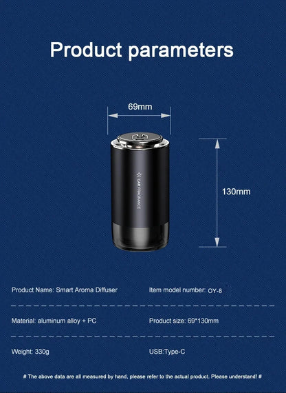 Essential Oil Diffuser Car Intelligent Spray Aromatherapy Aluminum Alloy Onboard Starting Fragrance Diffuser Car Air Fresheners