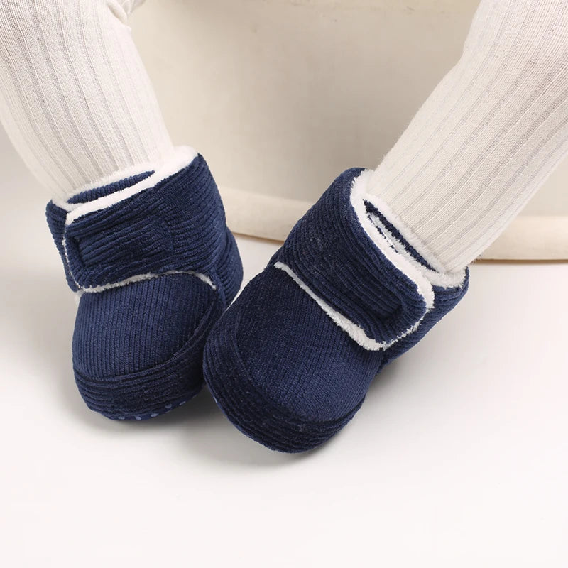 Winter Baby Cotton Shoes Thick Plush Snow Boots Soft Casual Walking Shoes for 0-18 Month Old Comfortable Toddler Footwear