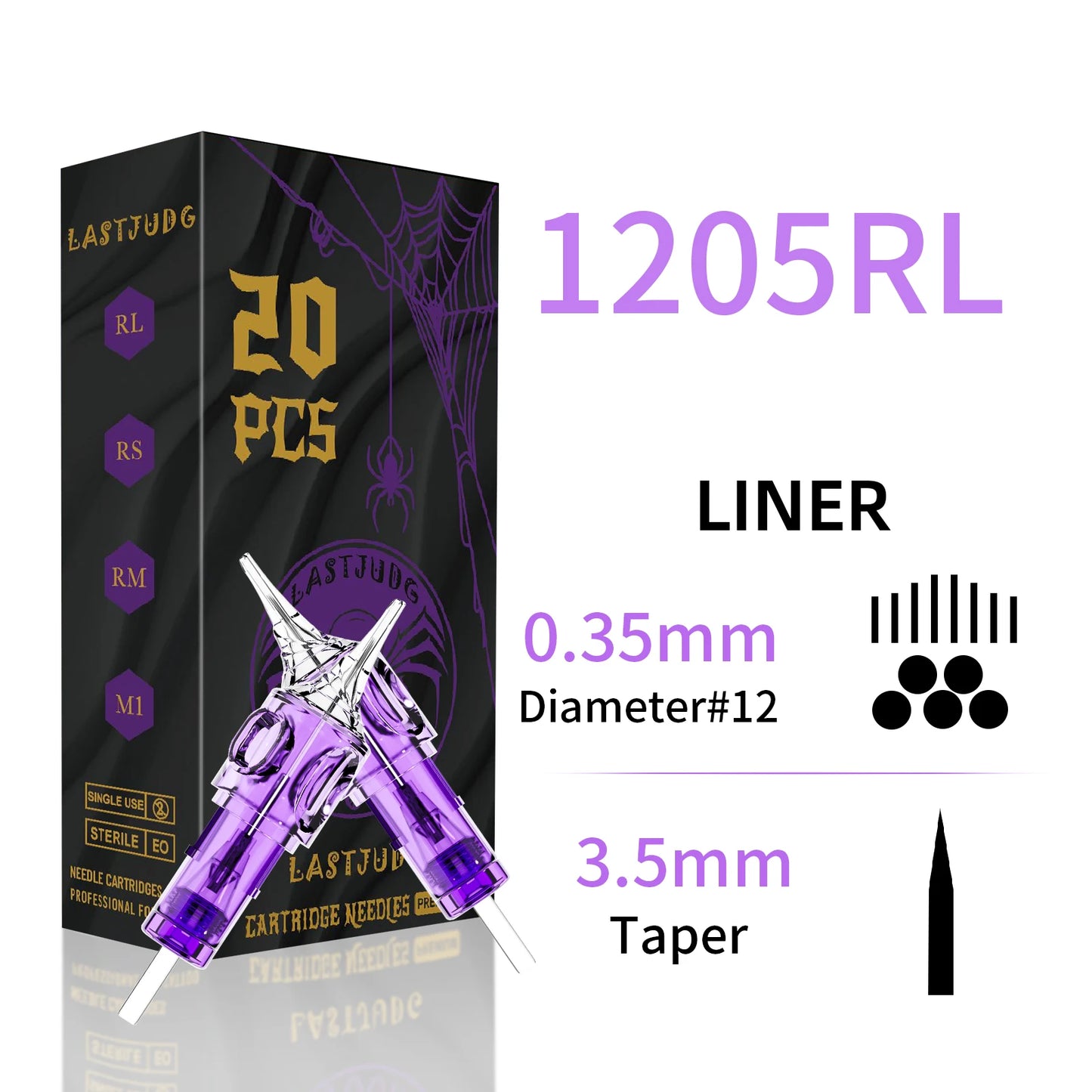 LASTJUDG Tattoo Needles 20PCS Disposable Tattoo Needles RL RS M1 RM Permanent Makeup Tattoo Cartridge Needle For Tattoo Pen