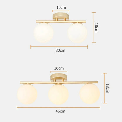 Modern LED Glass Ceiling Lights Full Copper Orb Glass Lamps Aisle Corridor Entry Living Rooms Bedrooms Home Decor Light Fixtures