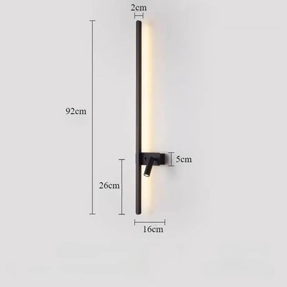 Modern Simple Long LED Wall Lamp Creative Rotatable Spotlights Living Room Bedroom Bedside Lighting Background Wall Home Decor