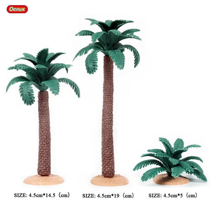 Oenux Simulation Home Decoration Stone Tree Stump Baobab Cacti Farm House Car Fence Accessory Animals Model Education Kids Toys