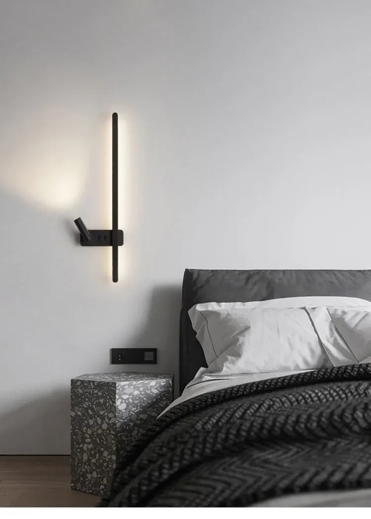 Modern Simple Long LED Wall Lamp Creative Rotatable Spotlights Living Room Bedroom Bedside Lighting Background Wall Home Decor
