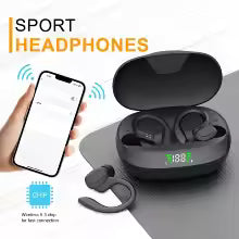 True Wireless Sport Earbuds – IPX5 Waterproof with LED Charging Case