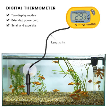 Fish Tank Thermometer LCD Digital Aquarium Temperature Water Meter Aquarium Temp Detector Fish Alarm Pet Supplies Tool Aquatic