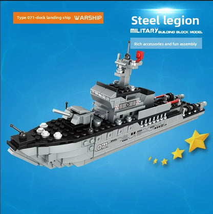 Ww2 Military Ship Army Ocean Cruiser Warship Nuclear Submarine Building Blocks Aircraft Bricks City Toys for Kid Christmas Gift