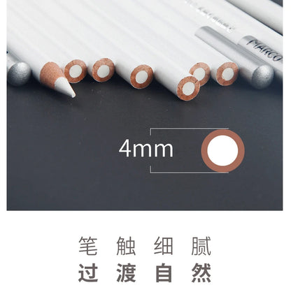 12pcs/box High Gloss Painting White Charcoal Pen Brown Comic Sketch Design Stroke Pen School Graffiti Art Supplies