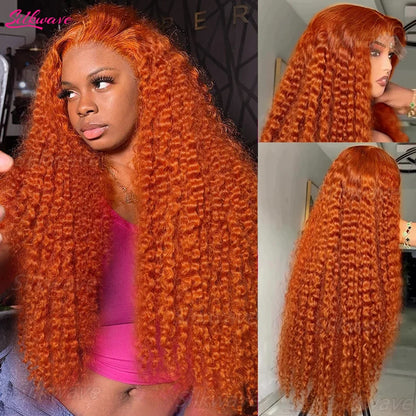 Silkwave Water Wave 13x4 Orange Ginger Lace Front Wig Curly Human Hair Wigs 30 Inch Deep Wave 13x6 HD Lace Frontal Wig For Women