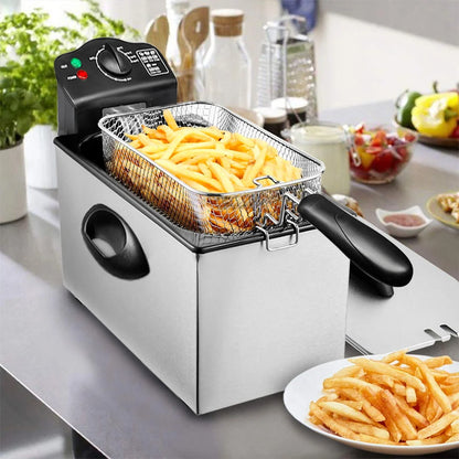 Electric Deep Fryer Large Capacity Oil Oven Countertop Commercial Fryer for Street Vendors Fried Chicken Fries Pot EU/UK