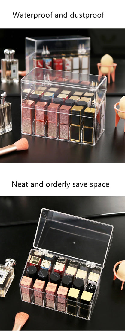 Multifunctio Makeup Lipstick Case Makeup Organizer Storage Box Lipstick Display Stand Holder Cosmetic Jewelry Organizer Box