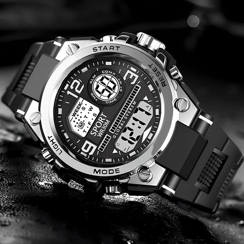 MAYZHISU Sports Electronic Watch for Man Student Teens Outdoor Waterproof Men's Sports Watches LED Digital Clock